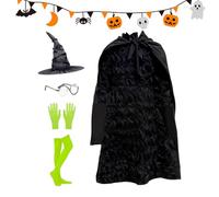 Xasbseulk Costume da Halloween | Vestito nero Costume da ragazza | Vestito da festa affidabile per 5-12 anni spettacolo teatro Cosplay