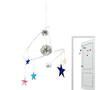 Xasbseulk Decorazione da parete con sfera da discoteca - decorazioni per finestre, acchiappasole | ciondolo a stelle riflettenti rotanti per feste, auto, esterni, giardino, soffitto