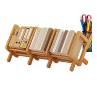 Xasbseulk Desktop Bookshelf, scaffale da scrivania per posto di lavoro, scaffale in legno estraibile con spazio di presentazione per soggiorno, camera da , ufficio