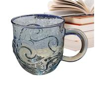 Xasbseulk di - 300 ml design ondulato bottiglia d'acqua | da caffè con manico, uso in casa sulla spiaggia, per servire vino, ufficio, casa, bicchieri per adulti, donne, uomini