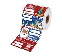 Xasbseulk Etichette natalizie adesive, decorazioni per le vacanze, rotolo di etichette autoadesive per vacanze, famiglia, fai da te, amanti del fai da te, calza della Befana, bambini, adulti, classe
