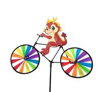 Xasbseulk Girandole a vento per bicicletta, girandole a vento per bicicletta, stile cartone animato, strumento decorativo per esterni, per porte, terrazze, giardini, prati, balconi, cortili, accessori