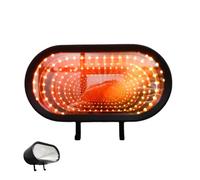 Xasbseulk Infinity Garage - Portachiavi da garage con specchio a LED, organizer per luci a effetto tunnel, decorazione da parete moderna illuminata