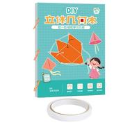 Xasbseulk Libro della geometria 3D | Giocattolo educativo con geometria 3D con corpi 9/12/15 | Gioco di treccia con corda per adolescenti ragazze principianti scuola materna viaggio