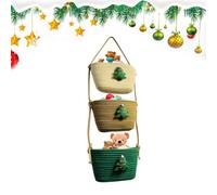 Xasbseulk Organizzatore porta 3 piani - Appeso in Cotone Tessuto, Organizzatore per Lavanderia Ingresso Camera Appartamento Dormitorio Bagno Cucina Tutte le stanze