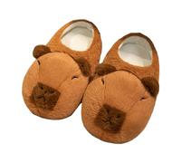 Xasbseulk Pantofole Capybara animali, Scarpe Capybara in silicone felpato, Comfort accogliente peloso antiscivolo peluche Capybara pantofole, Caldo Capybara Piede Wear, Pantofole in cotone Capybara
