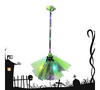 Xasbseulk Scopa da Halloween | portatile con luce a LED - accessorio per per decorazione di Halloween, per adolescenti, studenti, donne, ragazze, adulti, casa infestata, Cimitero per