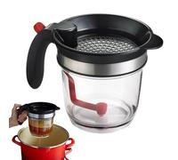 Xasbseulk Separatore di grasso per sugo - 1 l | Separatore di grasso per cucinare - per cucina, chef, carne, zuppa, olio, frittura, grill, barbecue, cibo