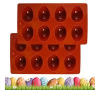 Xasbseulk Stampo per uova per panini da colazione, vassoio per ghiaccio a forma di con 8 cavità, adatto al forno, 2 pezzi, per cioccolatini, gelatine, mousse, caramelle, pane, torte, decorazioni