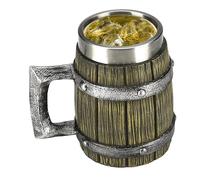 Xasbseulk Tazze - Boccale da birra in legno da 600 ml per uomo, da caffè, barile di whisky, barili antichi, decorazione per feste, decorazione norrena, casa, bar, per la tavola