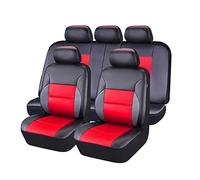 XATHKJOE 9 Pezzi Coprisedi Auto per Citroen C4 Auto Set Coprisedili,Pelle PU Copri Sedili Auto Impermeabile Set,Accessori Interno,B/Black Red