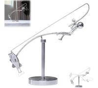 XAUXKERE Kinetic Fishing Sculpture, The Fisherman Balancing Sculpture - Balance Art for Your Space, Balance Art For Your Space, Balances Art, Fishings Rod Balances Arts, Fisherman Home Decoration -A