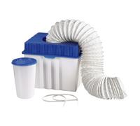 Xavax 00111341 Kit serbatoio di scarico di condensa e tubo flessibile per asciugatrici a scarico d'aria, colore blu / bianco