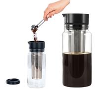 Xavax Cold Brew Caffettiera Vetro 1L Coffee Maker Caraffa Filtro Acciaio Inox