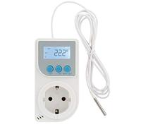 Xavax Regolatore di temperatura con sonda (termostato per radiatori, raffreddamento, termostato essenziale per radiatore elettronico, ad esempio terrario, serra), termostato a basso rumore, a