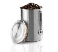 Xavax - Barattolo per caffè Barattolo in acciaio inox con cucchiaio dosatore argento