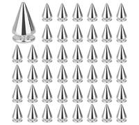 XAVSWRDE 100 pezzi Punk Borchie per Vestiti Borchie per Abbigliamento Borchie Decorative Borchie a Cono Borchie in Metallo a Punta per Decorazione del Fai Da Te(Argento)