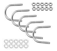 XAVSWRDE 5 Pezzi Bullone a U in Acciaio Inox 304 U Bolt M8 con Dado Piastre Rondella per il Fissaggio di Tubi con Diametro Esterno di 50 mm per Tubo Dell'Acqua Fisso, Tubo, Barche