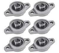 XAVSWRDE 6 Pezzi Supporto Cuscinetti a Sfera 10 mm Foro Sfera Interna Montato Cuscinetti a Sfera con Blocco di Supporto Blocco Cuscinetto in Lega di Zinco per Macchinari di Trasporto