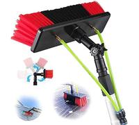 XAXIAOZ Spazzola telescopica Estensibile da 12 m alimentata ad Acqua per la Pulizia di Pannelli fotovoltaici e tetti di verande. Testa della Spazzola da 30 cm, Ideale per la Puli
