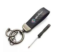 XAYMXBD Portachiavi Auto,per Alfa Romeo Brera con Anello a D Girevole Anti-smarrimento Girevole a 360°,Portachiavi in Metallo epossidico Auto Portachiavi con Anelli Accessori,Carbon Fiber