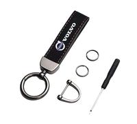 XAYMXBD Portachiavi Auto,per Volvo V70 2000-2007 con Anello a D Girevole Anti-smarrimento Girevole a 360°,Portachiavi in Metallo epossidico Auto Portachiavi con Anelli Accessori,Black