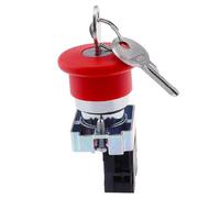 XB2-BS142 Key Emergency Stop Rotary Push Button Switch 2 Position Locking 22mm 1NC 2NC 1NO/1NC Mushroom Head Button(2NC)