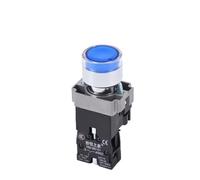 XB2-BW33B1C BW3361C Illuminated Knob Switch 2 Gears 3 Normally Open Closed Mechanical Button Self-Lock LED Switch(Blue,12V) Switches