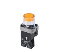 XB2-BW33B1C BW3361C Illuminated Knob Switch 2 Gears 3 Normally Open Closed Mechanical Button Self-Lock LED Switch(Yellow,12V) Switches