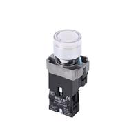 XB2-BW33B1C BW3361C Round Flat Head Button with Light Start Stop Normally Open Normally Closed self-Reset Switch(White,24V)