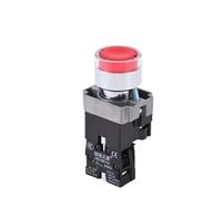 XB2-BW33B1C BW3361C Round Flat Head Button with Light Start Stop Normally Open Normally Closed self-Reset Switch(Red,24V) Controls Switches