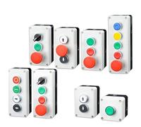 XB2 Interruttore a pulsante in metallo Scatola di controllo Start Stop Simbolo Self Reset INTERRUTTORE di emergenza circolare 1 pezzo(Black)