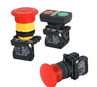 XB4 Interruttore a doppio pulsante con luce Interruttore a pulsante di arresto di emergenza da 22 mm 10A(Emergency Stop,1NC,220 V)