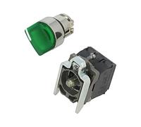 XB4BK123B5 Interruttore: Rotante - Asta 22mm.Pos: 2 NC + NO LED VERDE 24V IP6...