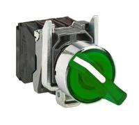 XB4BK133M5 Interruttore: Rotante - Asta 22mm.Pos: 3 NC + NO LED VERDE 230V IP...