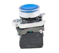 XB4BW34B1C 33B1C pulsante tondo piatto con luce start stop normalmente aperto normalmente chiuso interruttore autoripristinante(Blue,220V)