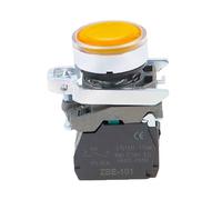 XB4BW34B1C 33B1C pulsante tondo piatto con luce start stop normalmente aperto normalmente chiuso interruttore autoripristinante(Yellow,220V)