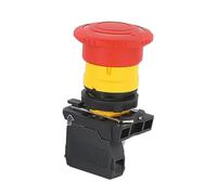 XB5 Interruttore a pulsante a fungo di arresto di emergenza impermeabile SB5 LA68S XB5AS542 AS545 XB5AS8445 Rilascio a scatto Ø22mm(Black,1NO 1NC)