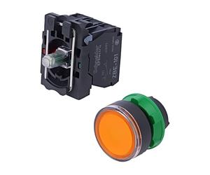 XB5AW35M5 Interruttore: Pressione 22mm Asta.Pos: 1 NC + NO LED ARANCIONE 230V...