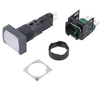 XB6DW1B1B Interruttore: Pressione Asta.Pos: 1 NO 16mm bianco LED 12-24VDC Pos...