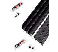 XBDLYQBD Kit Hardware per Porte scorrevoli a 3 Tracce, Sistema di Guida in Lega di Alluminio Senza solco per Armadio, Porte divisorie e Pannelli di Porta scorrevoli