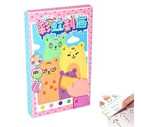 Xbemkste Kit per pittura fai da te con spatola per bambini, con arcobaleno, per disegnare creativamente, con divertenti graffi, painti punti, arte arcobaleno, carta da grattare, set di cartoline per