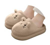 Xbemkste Pantofole calde da donna, invernali, in peluche, graziose e soffici, per animali domestici, morbide e accoglienti, in cotone, cachi, 39 EU