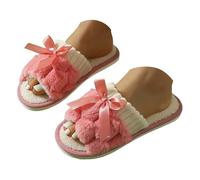 Xbemkste Pantofole da donna invernali, antiscivolo, con punta aperta, in peluche, morbide e morbide, delicate sulla pelle, per casa, camera da letto, Colore: rosa., 37.5 EU