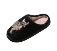 Xbemkste Pantofole da donna invernali da uomo, in peluche, con stampa di animali, morbide, morbide e comode, c, 40.5 EU