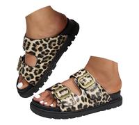 Xbemkste Sandali estivi da donna, con plateau, suola morbida, con cinturino regolabile, comode scarpe estive per il tempo libero, da spiaggia, multicolore, 37 EU