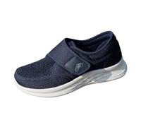 Xbemkste Scarpe da corsa da donna anziana, maglia leggera, suola morbida, vestibilità lenta del piede, abbigliamento casual, comode scarpe da ginnastica da donna, Blu, 38.5 EU