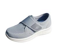 Xbemkste Scarpe da corsa da donna anziana, maglia leggera, suola morbida, vestibilità lenta del piede, abbigliamento casual, comode scarpe da ginnastica da donna, grigio., 37 EU