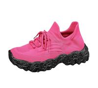Xbemkste Scarpe da corsa da donna, sportive, traspiranti, per calze, con un solo piede, per scarpe da ginnastica da donna, comode e leggere, Colore: rosa., 37.5 EU