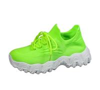 Xbemkste Scarpe da corsa da donna, sportive, traspiranti, per calze, con un solo piede, per scarpe da ginnastica da donna, comode e leggere, Verde scuro, 35 EU